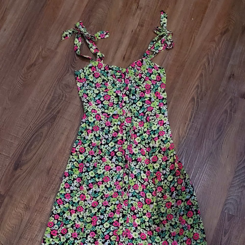 Zara Bright Floral Dress Size XS